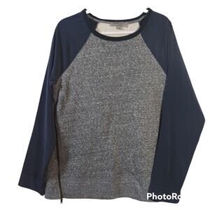 Ruff Hewn Grey Sweatshirt Top Gray Side Zipper Size M